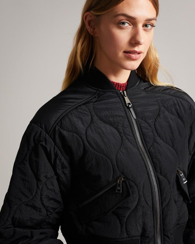 Veste Ted Baker Onion Quilted Bomber Noir Femme | LVR-57135820